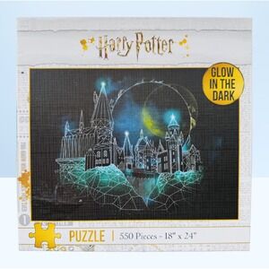 Harry Potter 550 Piece Glow In The Dark Magic Hogwarts Puzzle USAopoly New Open